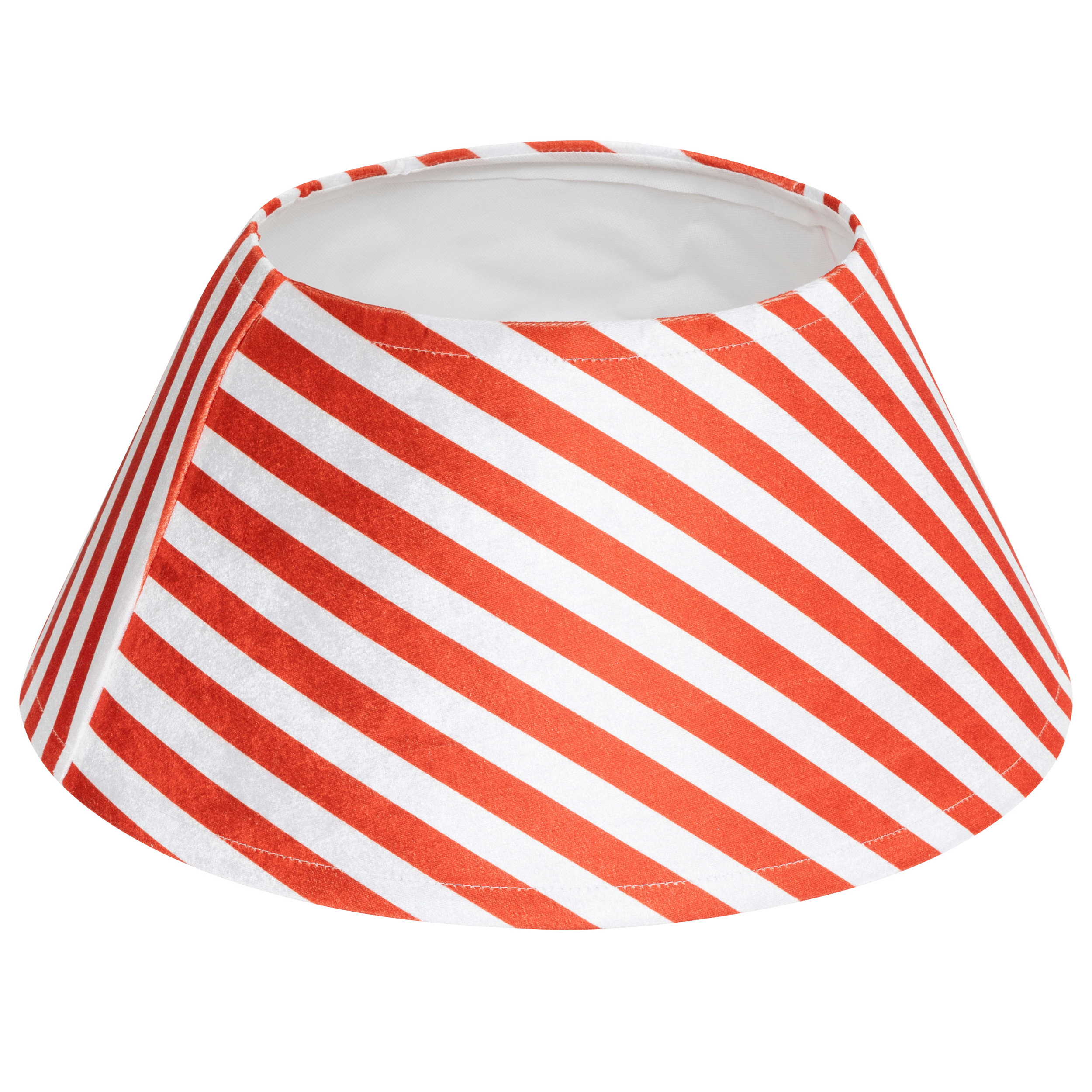CHRISTMAS TREE / SKIRT TREE BASE COVER 56X32CM RED WITH WHITE STRIPES