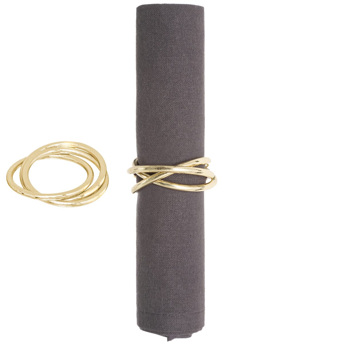 CHRISTMAS NAPKIN RING HOLDERS GOLD 2PCS