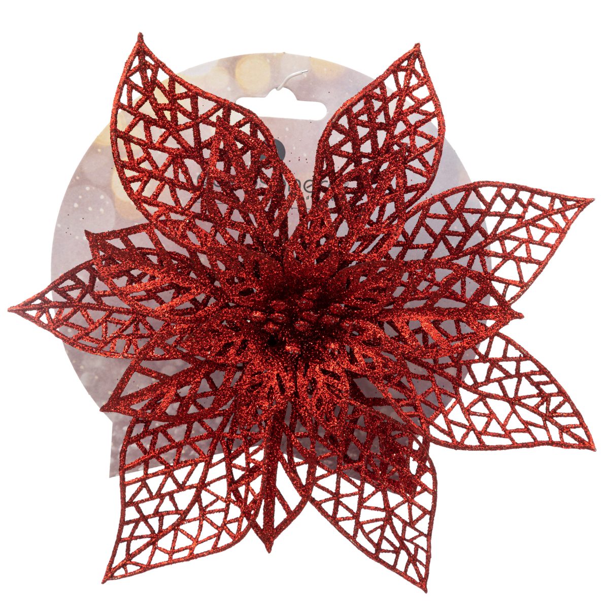 CHRISTMAS DECORATIVE POINSETTIA FLOWER 20CM