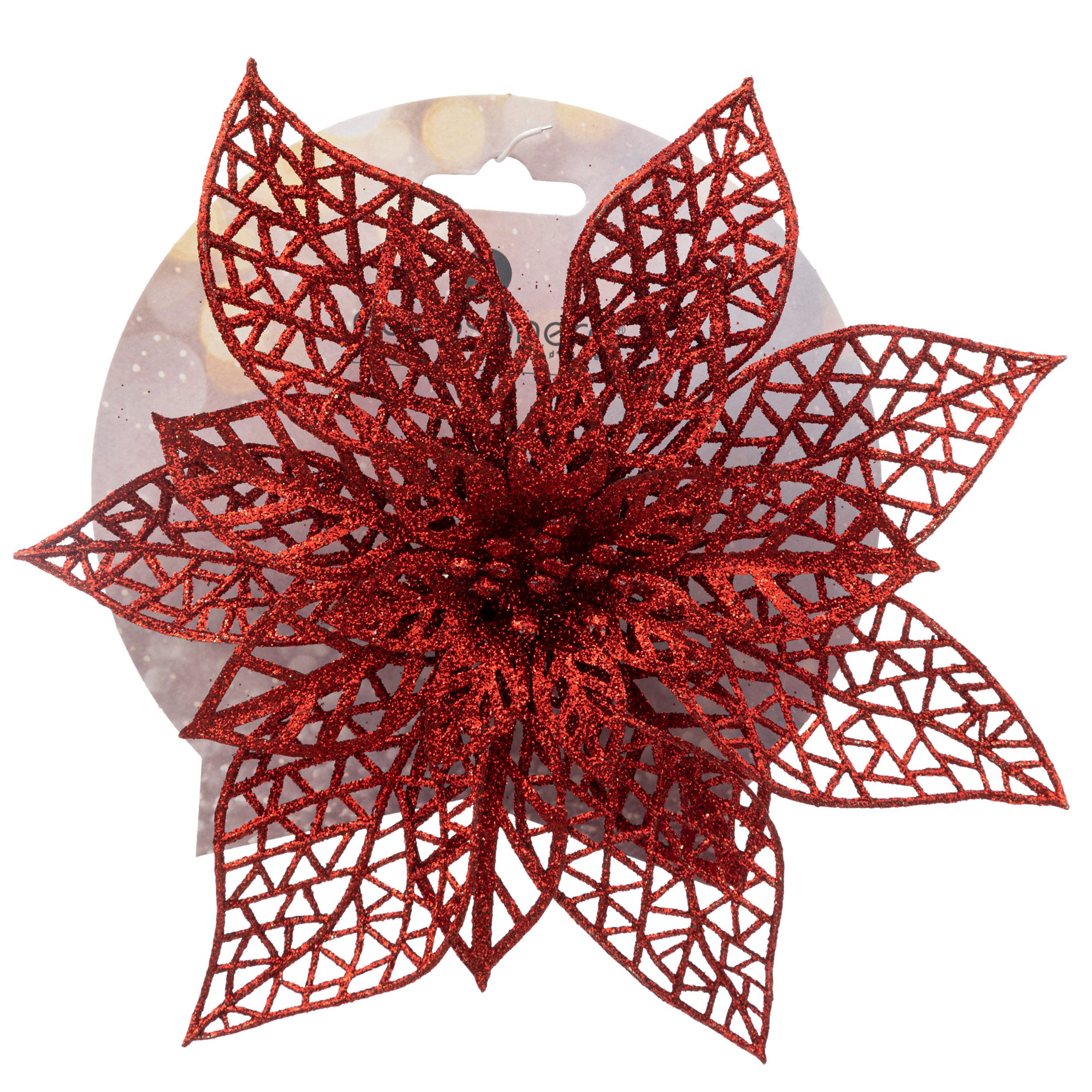 CHRISTMAS DECORATIVE POINSETTIA FLOWER 20CM