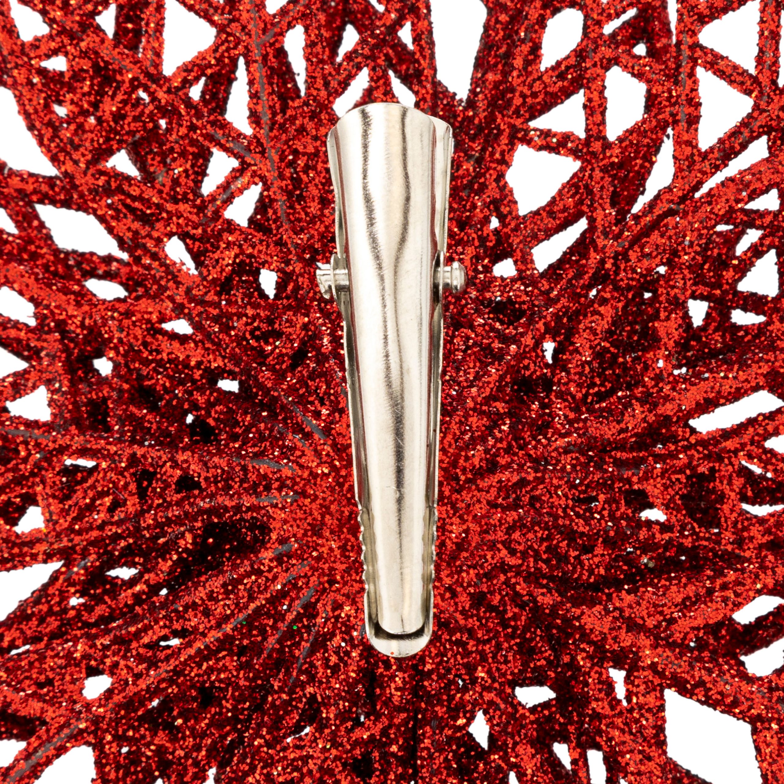 CHRISTMAS DECORATIVE POINSETTIA FLOWER 20CM - Image 3