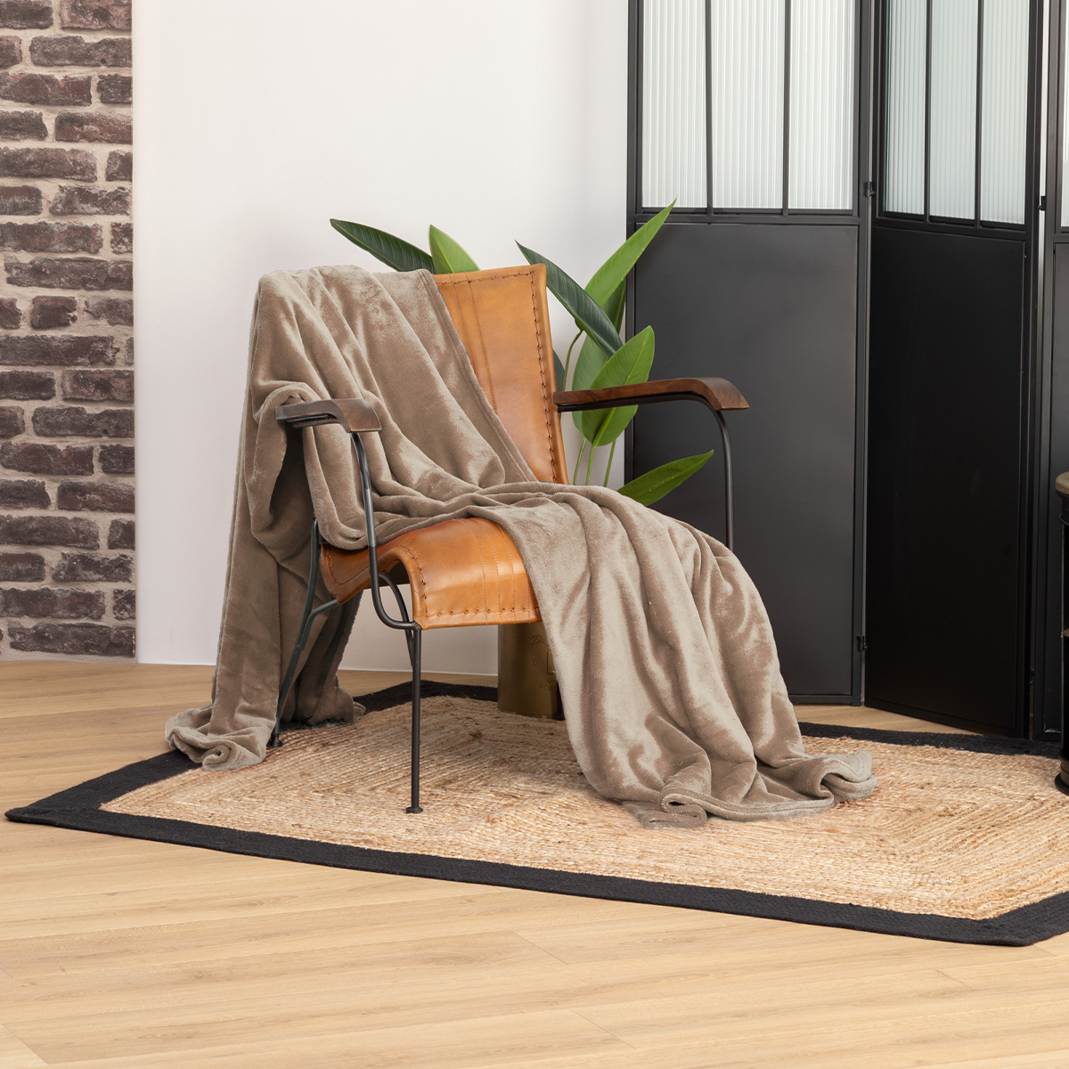 BLANKET MICROFIBER 180X230CM BEIGE - Image 5