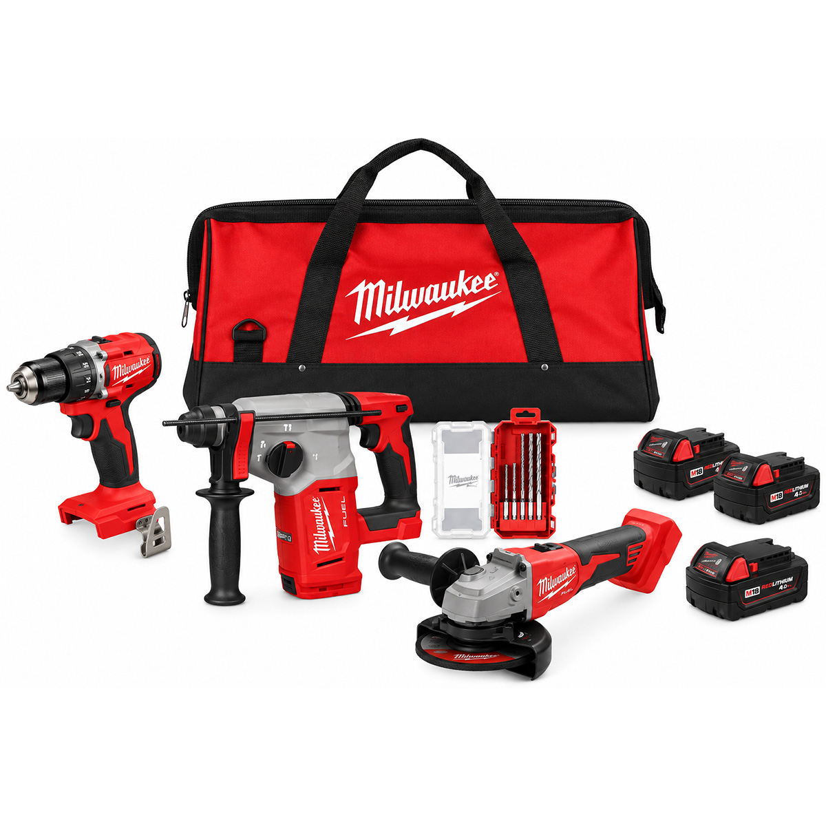MILWAUKEE M18BLPP3IT-502B POWERPACK COMBO KIT 3 CORDLESS POWER TOOLS 18V