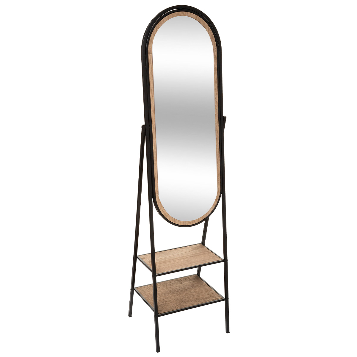 MIRROR ON STAND 160X44CM WITH 2 SHELVES