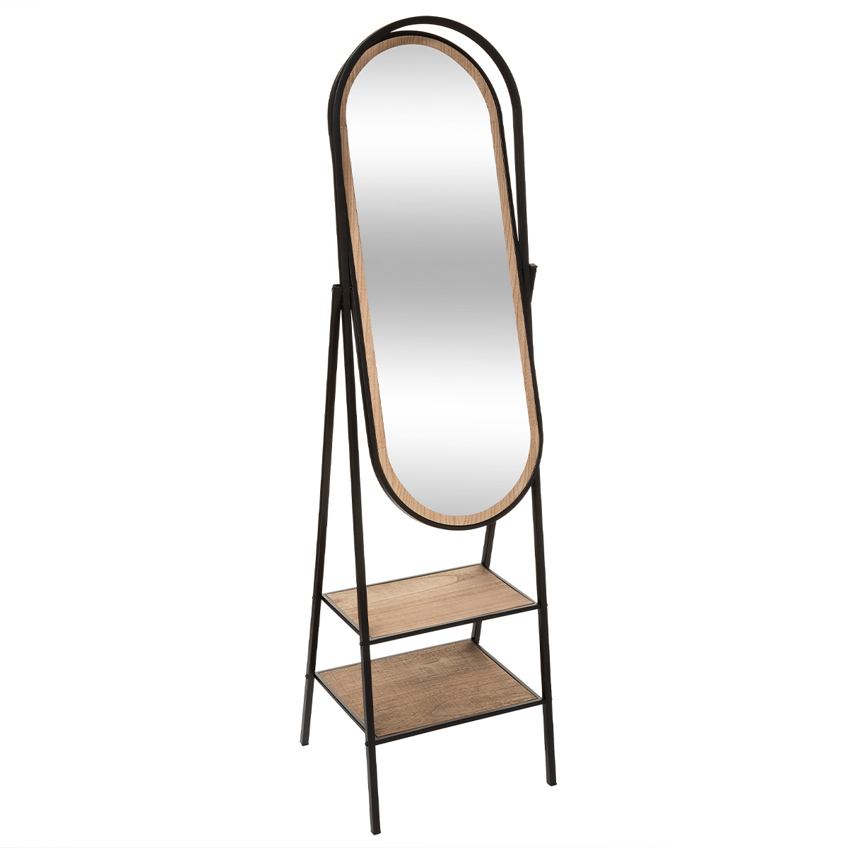 MIRROR ON STAND 160X44CM WITH 2 SHELVES - Image 2