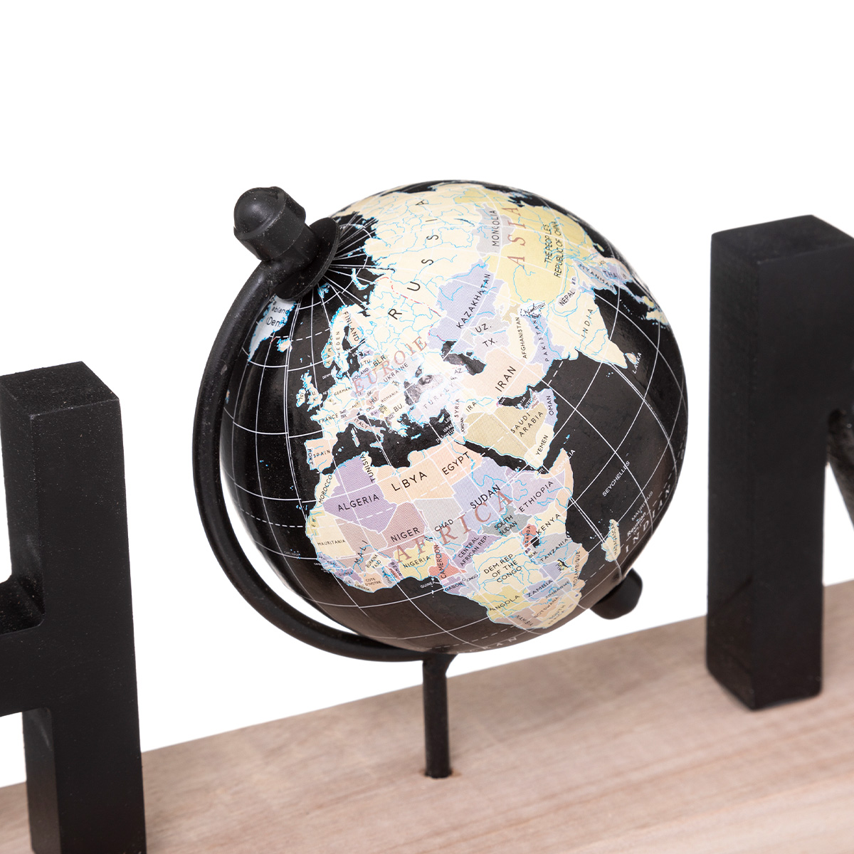 HOME DECORATIVE ORNAMENT WITH GLOBE 36X8.5X13.5CM - Image 2