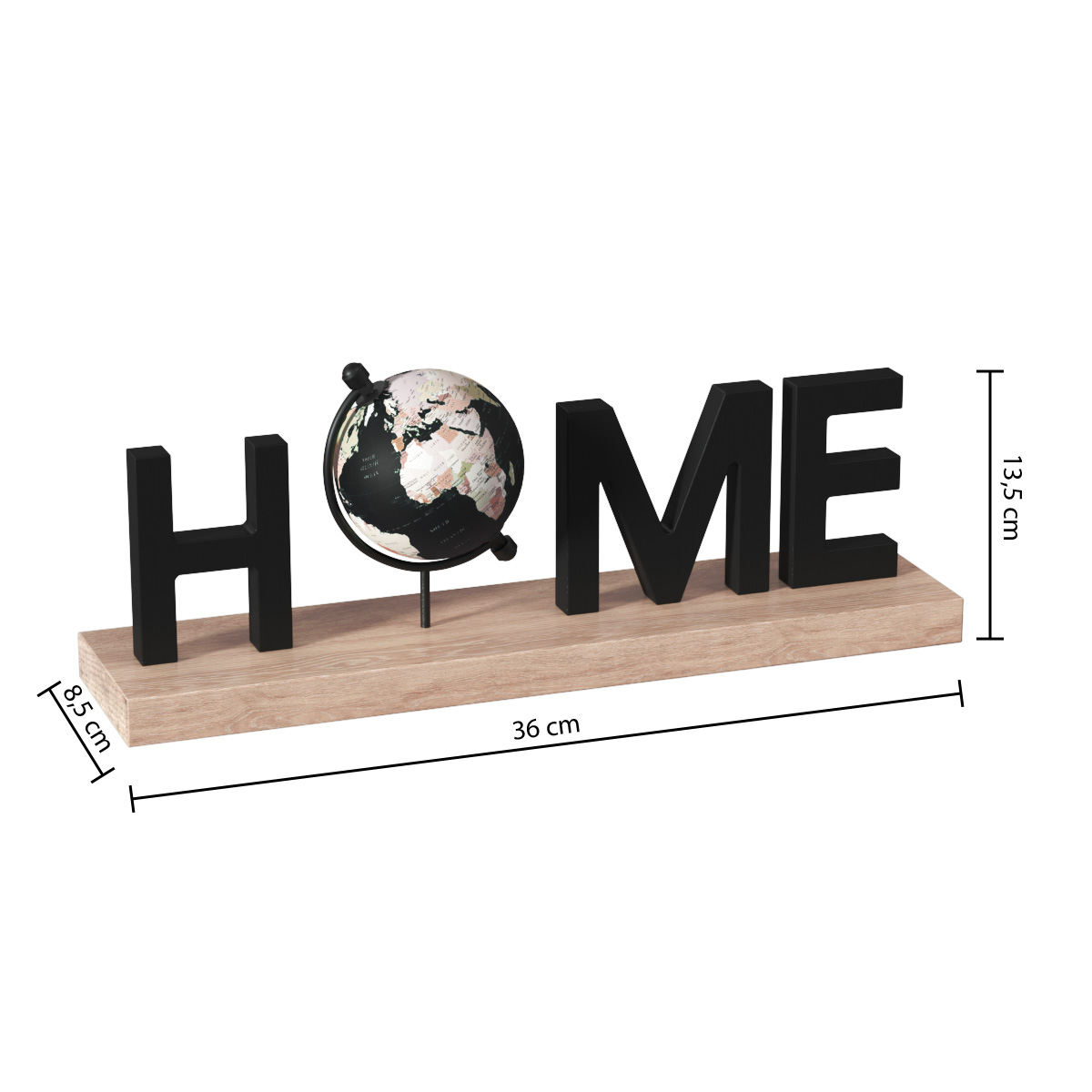 HOME DECORATIVE ORNAMENT WITH GLOBE 36X8.5X13.5CM - Image 3