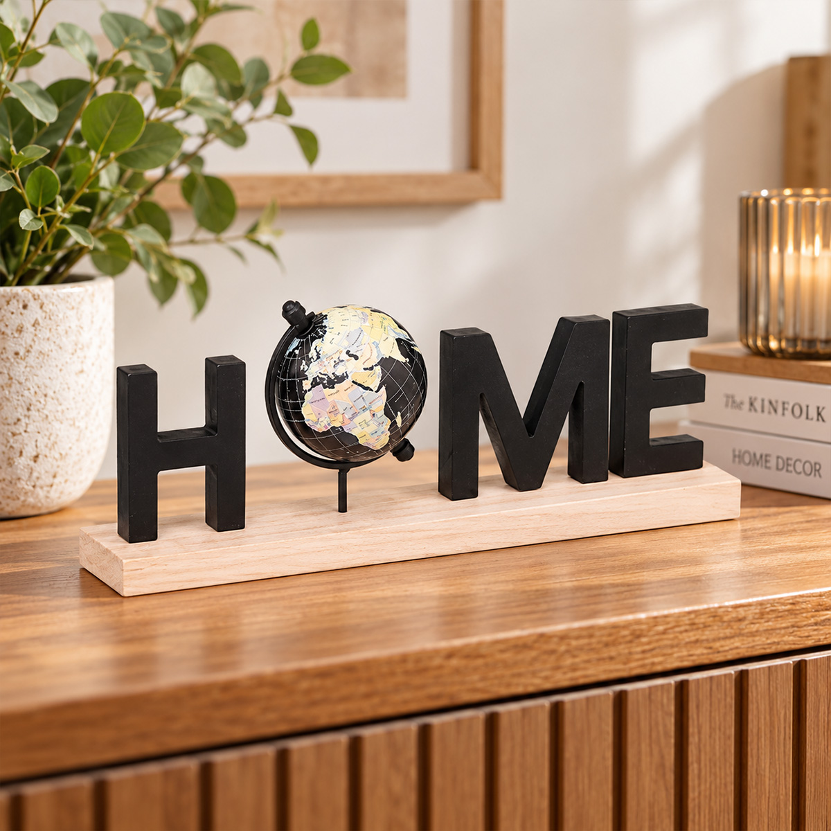 HOME DECORATIVE ORNAMENT WITH GLOBE 36X8.5X13.5CM - Image 4