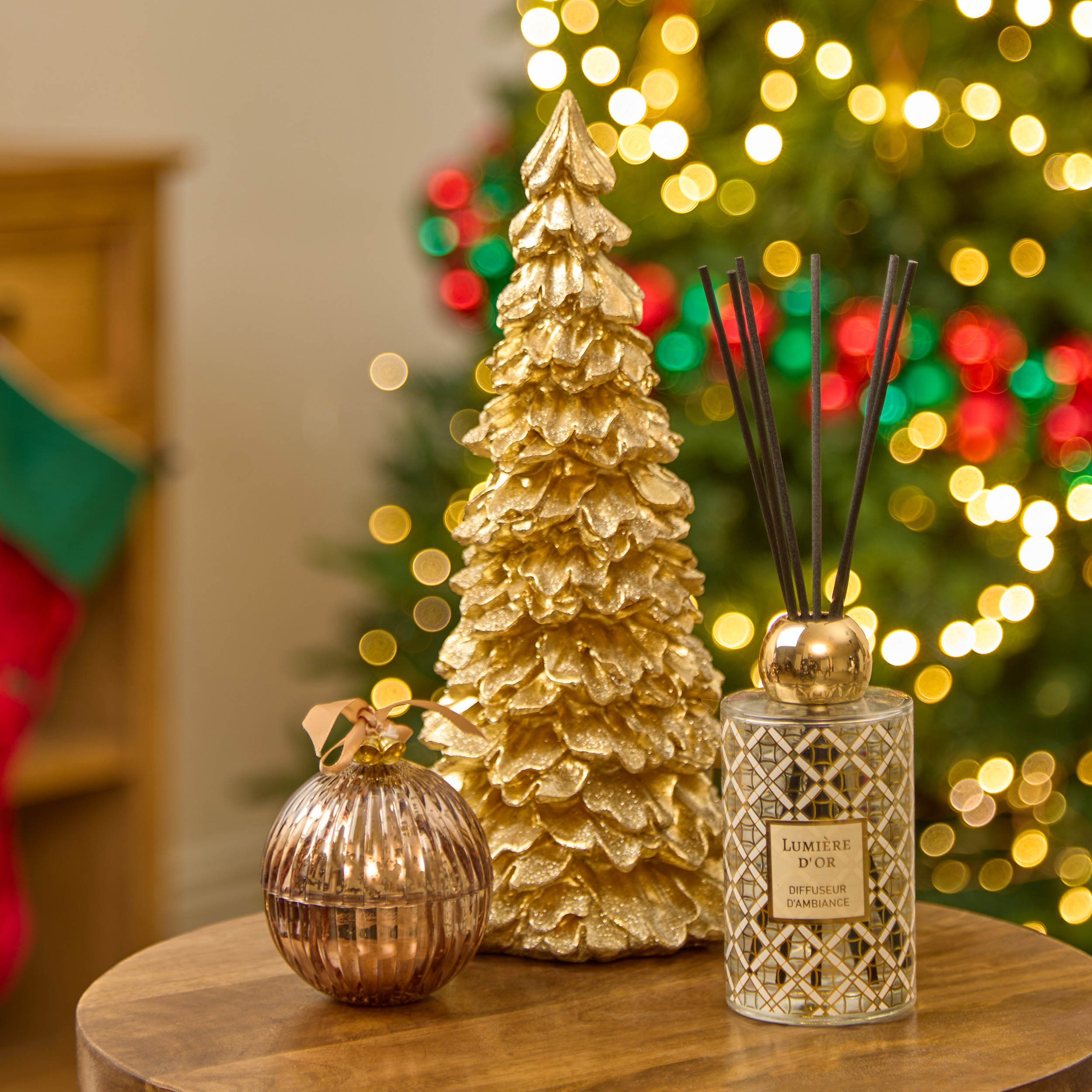 CHRISTMAS REED DIFFUSER WITH REEDS GLIMA GOLD 200ML - Image 2