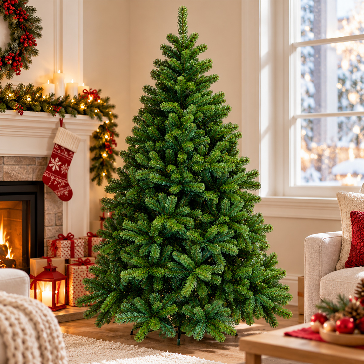 CALIFORNIA CHRISTMAS TREE GREEN 240CM WITH METAL STAND - Image 2