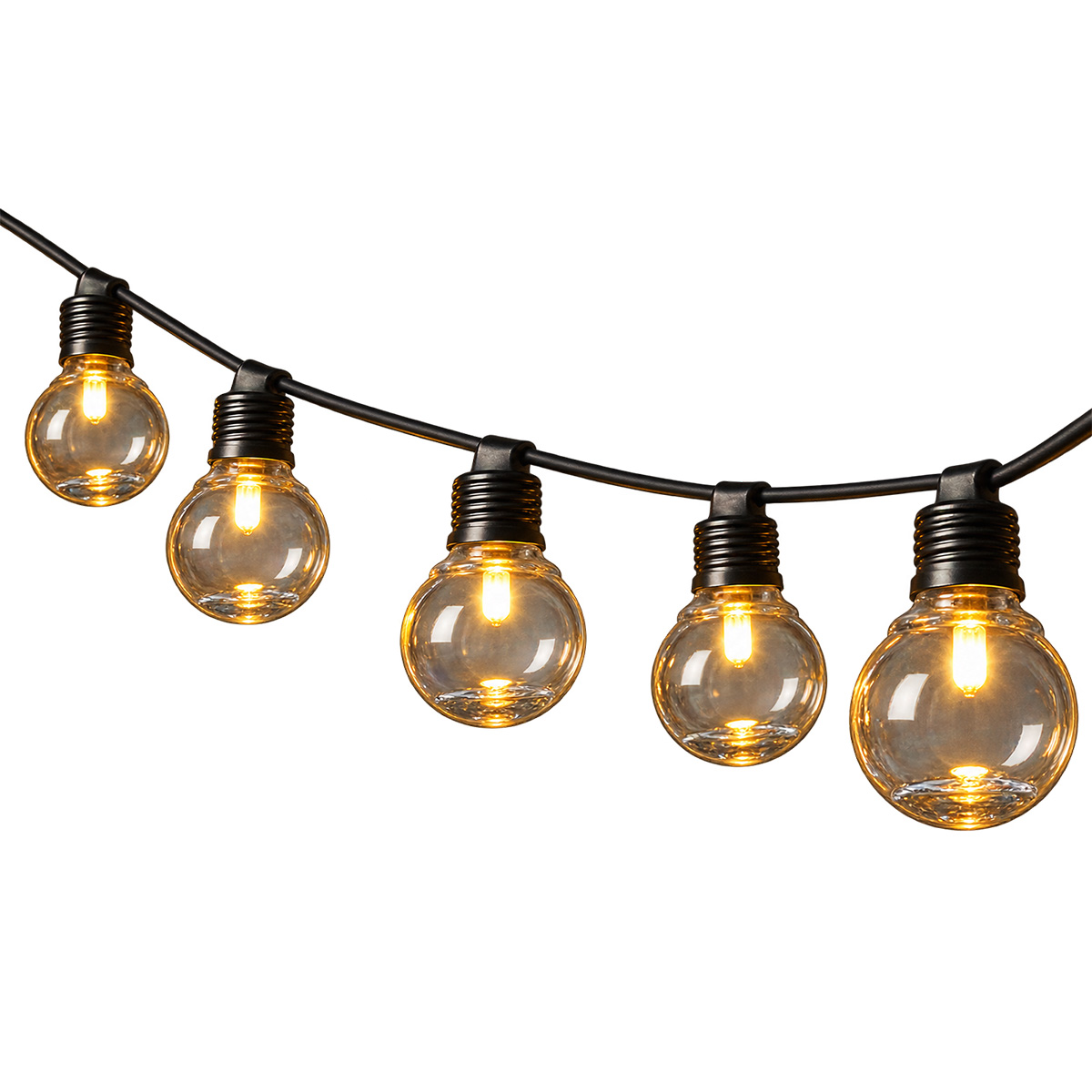 CHRISTMAS LIGHTS 20 LED  IN THE FORM OF PLASTIC TRANSPARENT BALLS WARM WHITE LIGHTING