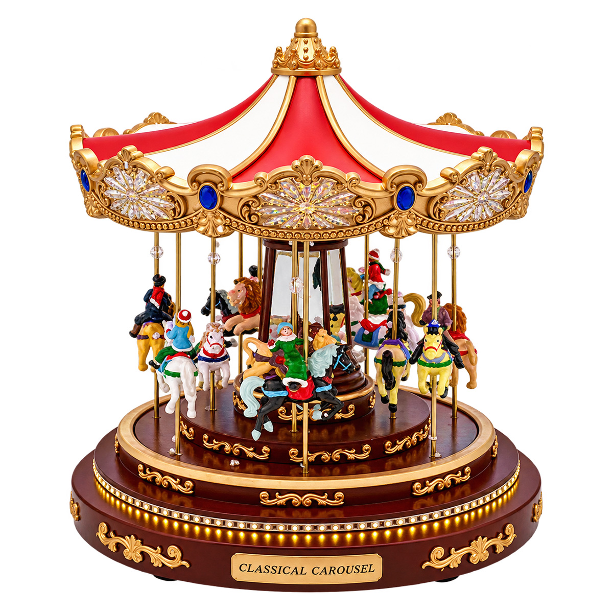 CHRISTMAS SPECTACULAR CAROUSEL WITH LIGHT MUSIC AND MOVEMENT WITH TRANSFORMER 30X30X33.3CM