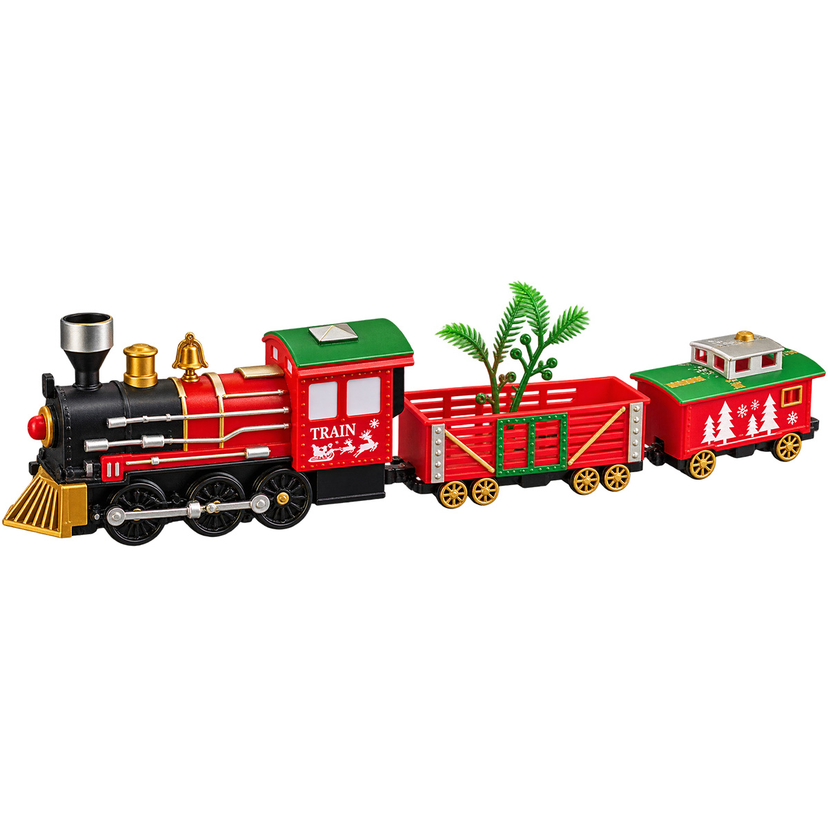 CHRISTMAS TRAIN WITH TRACKS, MUSIC & WARM WHITE LED 20 PCS
