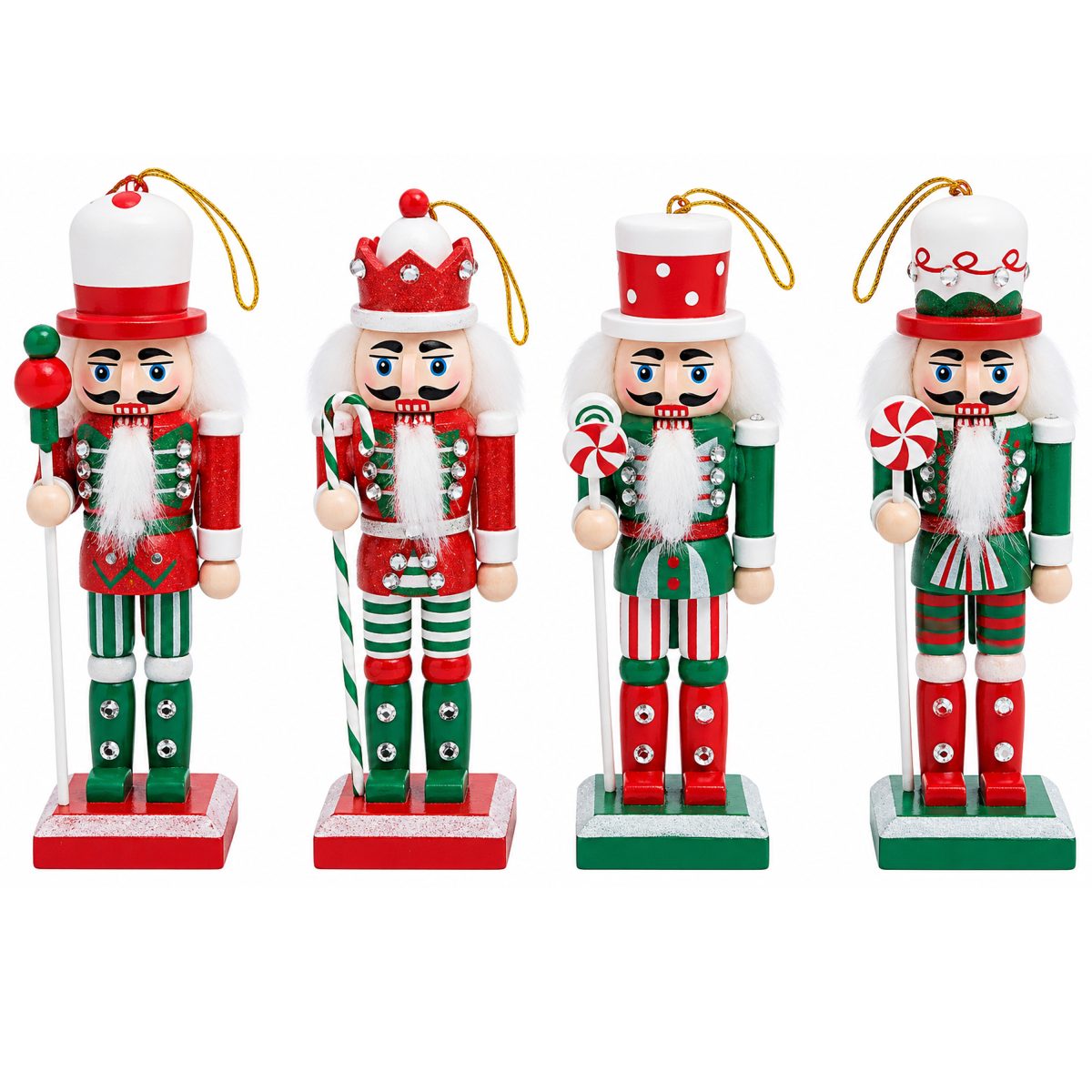 CHRISTMAS NUTCRACKER SET RED GREEN CANDY 4TMX, 5X13CM