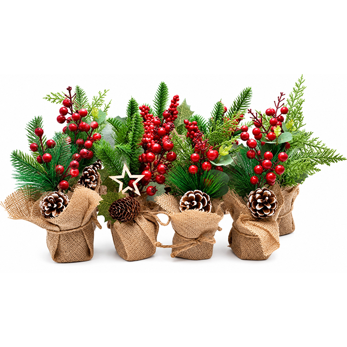 CHRISTMAS FLOWER POTS WITH BURST 22CM