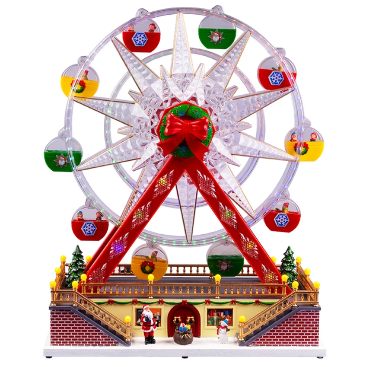 ANIMATED CHRISTMAS FERRIS WHEEL WITH LIGHTS, MUSIC & MOTION 44.5X20.5X54CM