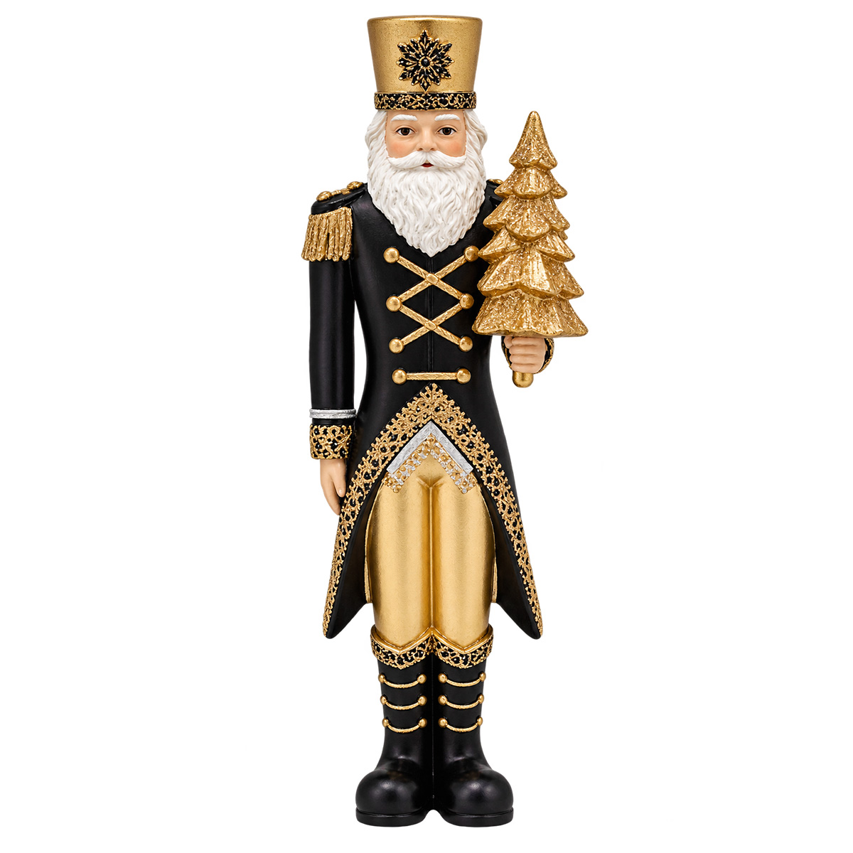 CHRISTMAS GENERAL FIGURE WITH GOLD TREE POLYRESIN 23 CM
