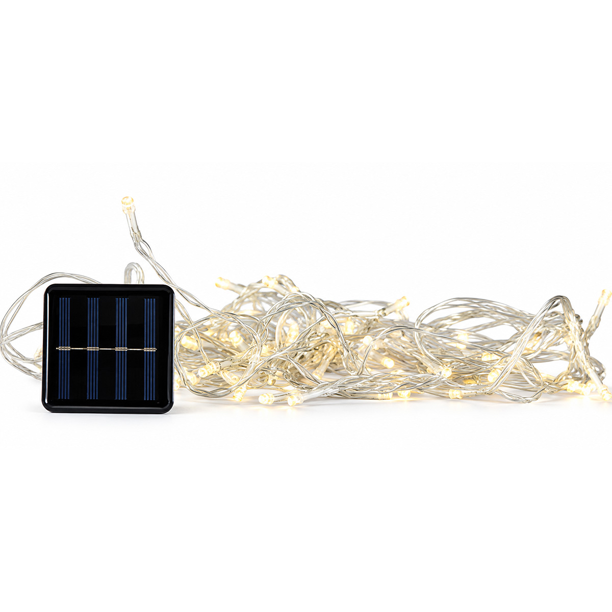 CHRISTMAS RAIN LIGHTS WITH SOLAR PANEL AND WARM WHITE LIGHT 72LED