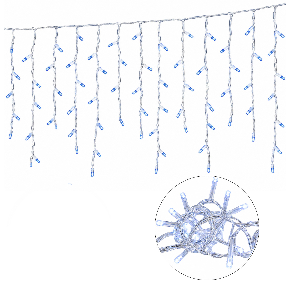 144 LED CHRISTMAS LIGHTS RAIN CLEAR WIRE