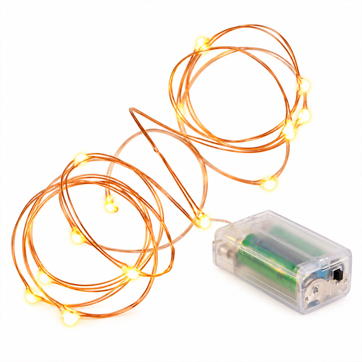 20 CHRISTMAS LIGHTS BATTERY OPERATED WARM WHITE LED BRONZE
