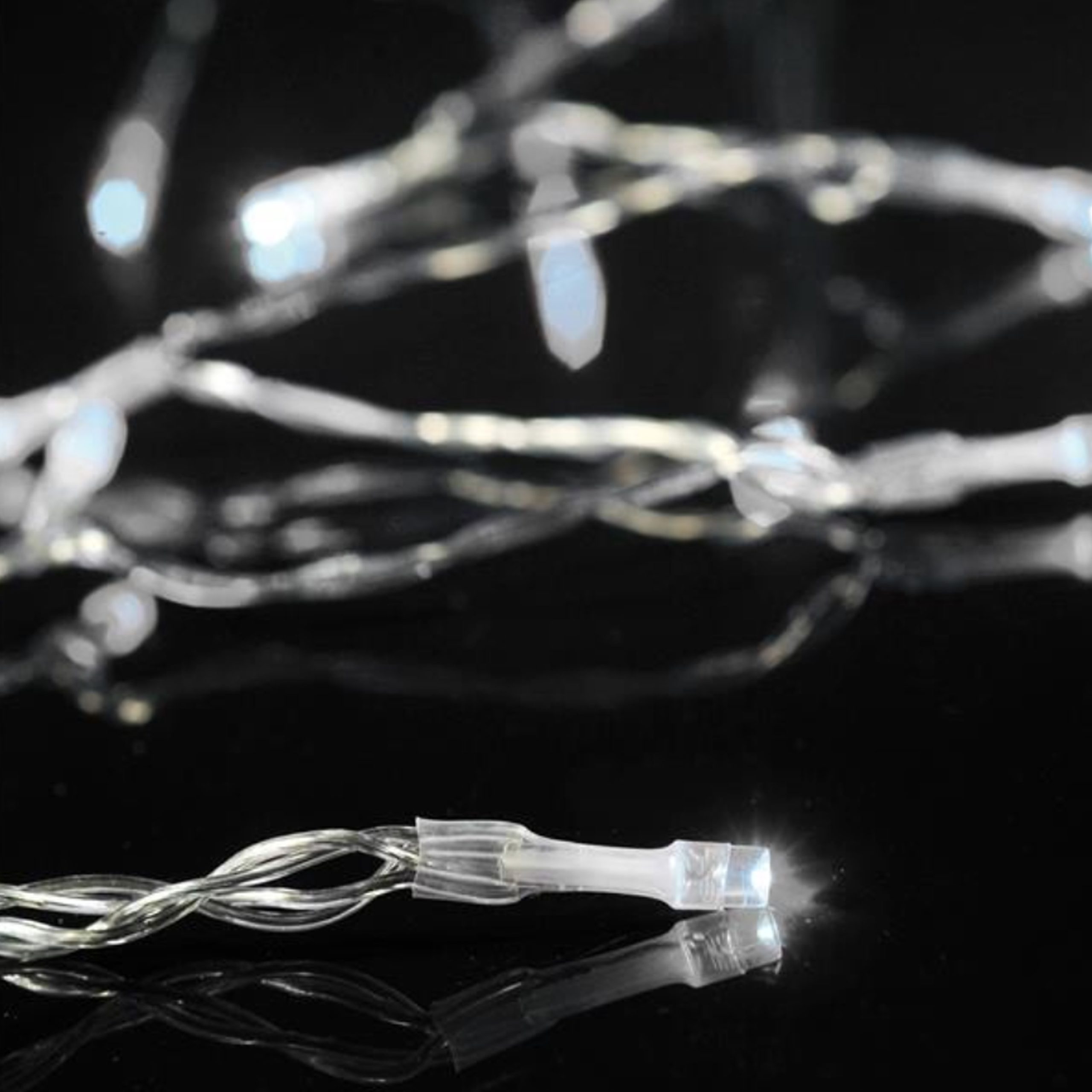 CHRISTMAS LIGHTS 50LED WITH TIMER TRANSPARENT PVC CABLE WHITE LED SPACING 10CM IP20 - Image 2