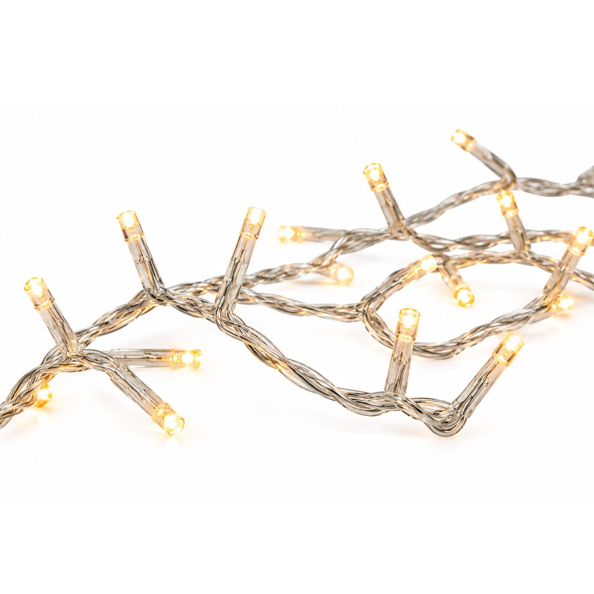 360 CHRISTMAS LED LIGHTS 3MM, 31V TRANSFORMER, FIXED, TRANSPARENT PVC CABLE, WARM WHITE LED, (H52 X W1185CM, 7/2/6/3), EXTENSION CORD 3M, IP44