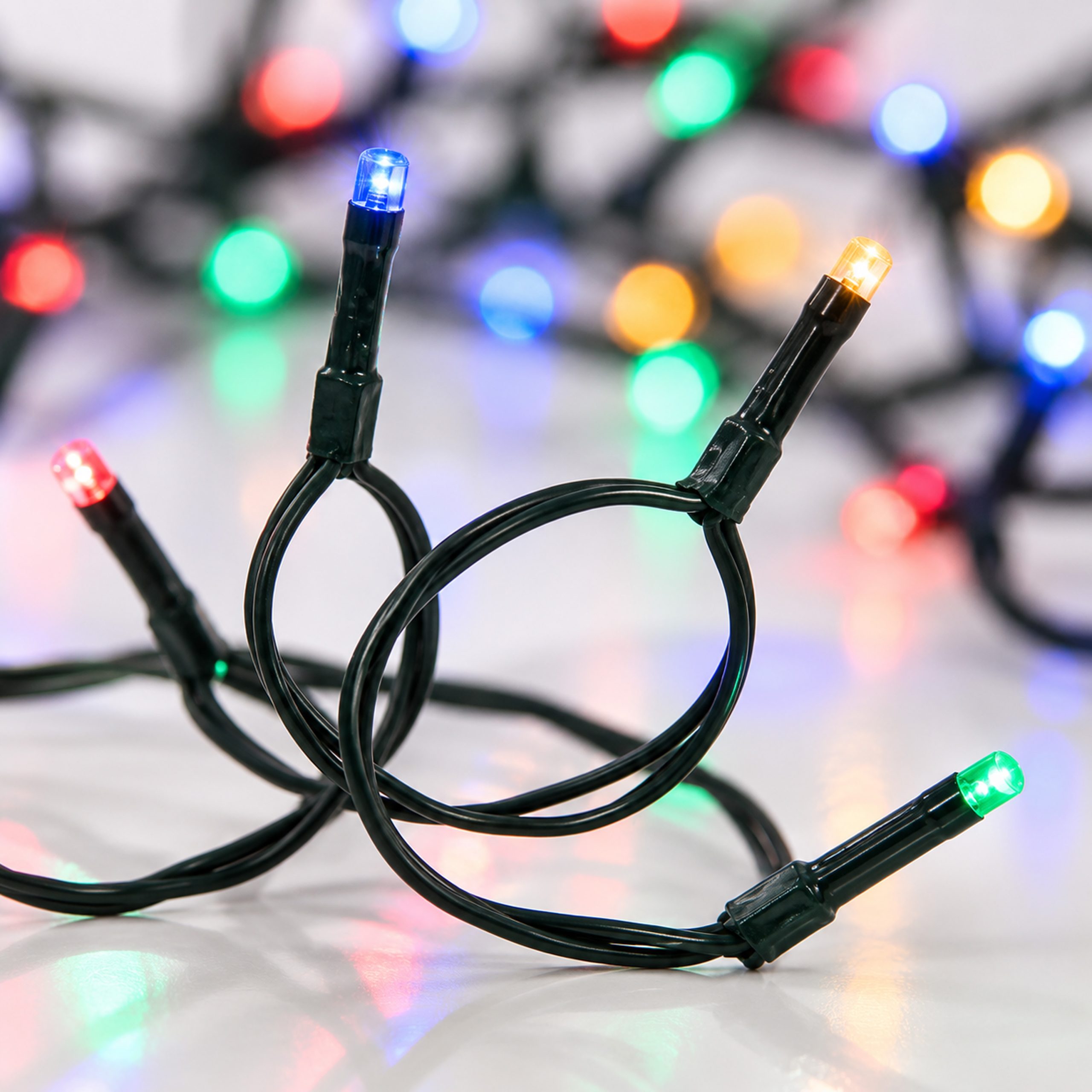 CHRISTMAS BATTERY LED STRING LIGHTS, 50 MULTICOLOUR LED WITH TIMER, IP20 - Image 2