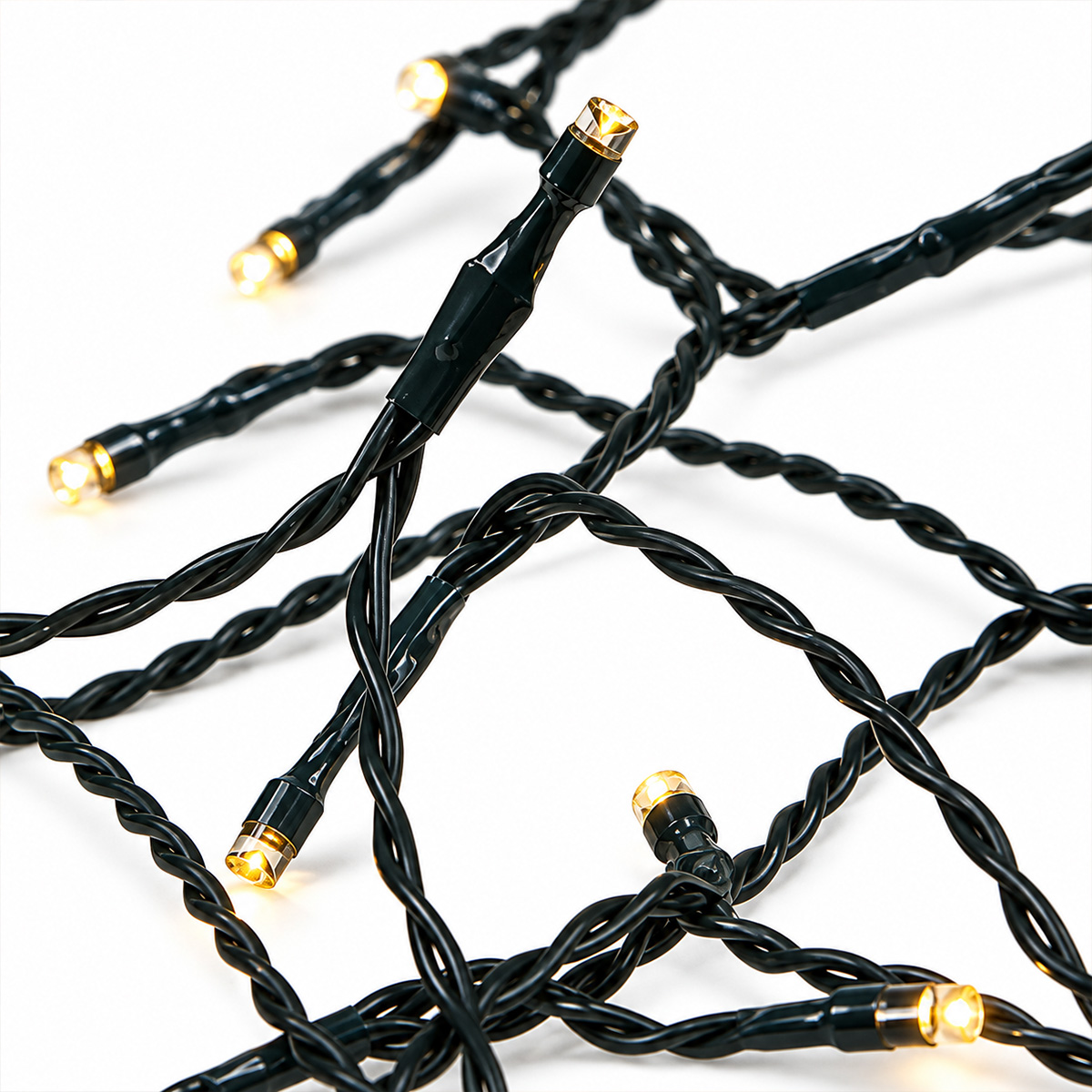 BATTERY CHRISTMAS STRING LIGHTS WITH TIMER, WARM WHITE, GREEN CABLE