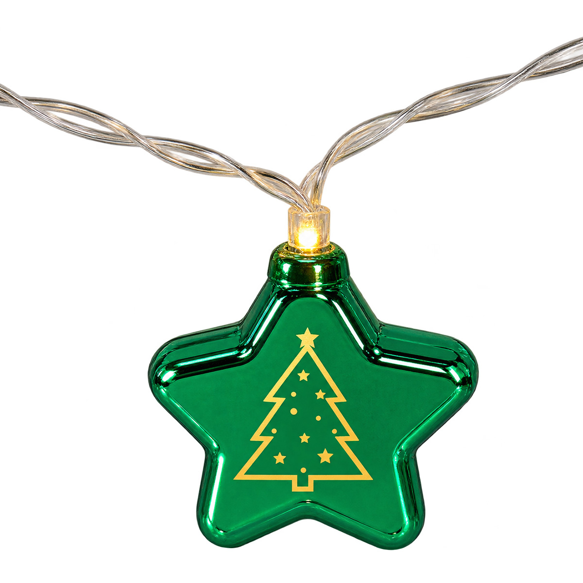 CHRISTMAS STRING LIGHTS WITH 10 LED COLOURFUL STARS BATTERY OPERATED 90 CM - Image 2