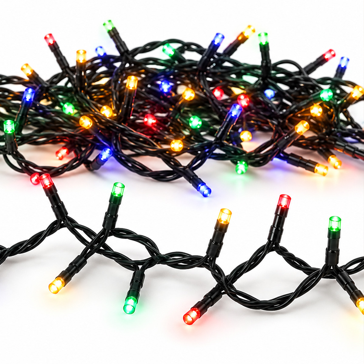 1000 LED CHRISTMAS STRING LIGHTS WITH 8 PROGRAMS, MULTICOLOR, GREEN CABLE IP44