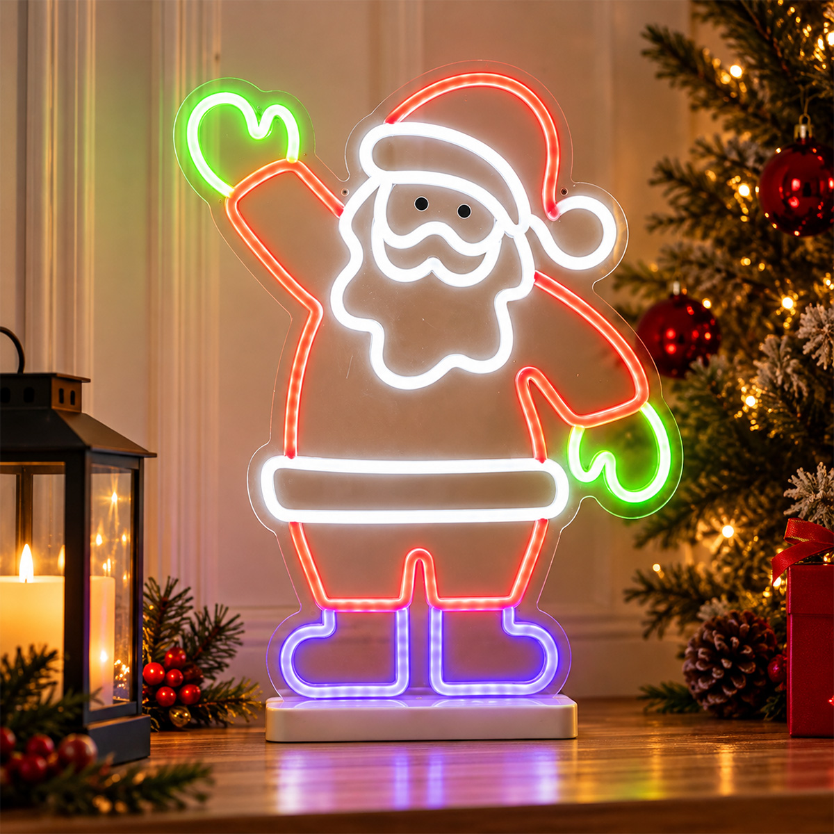 LED NEON SANTA WITH BASE MULTICOLOUR 33X42.5CM IP44 - Image 2