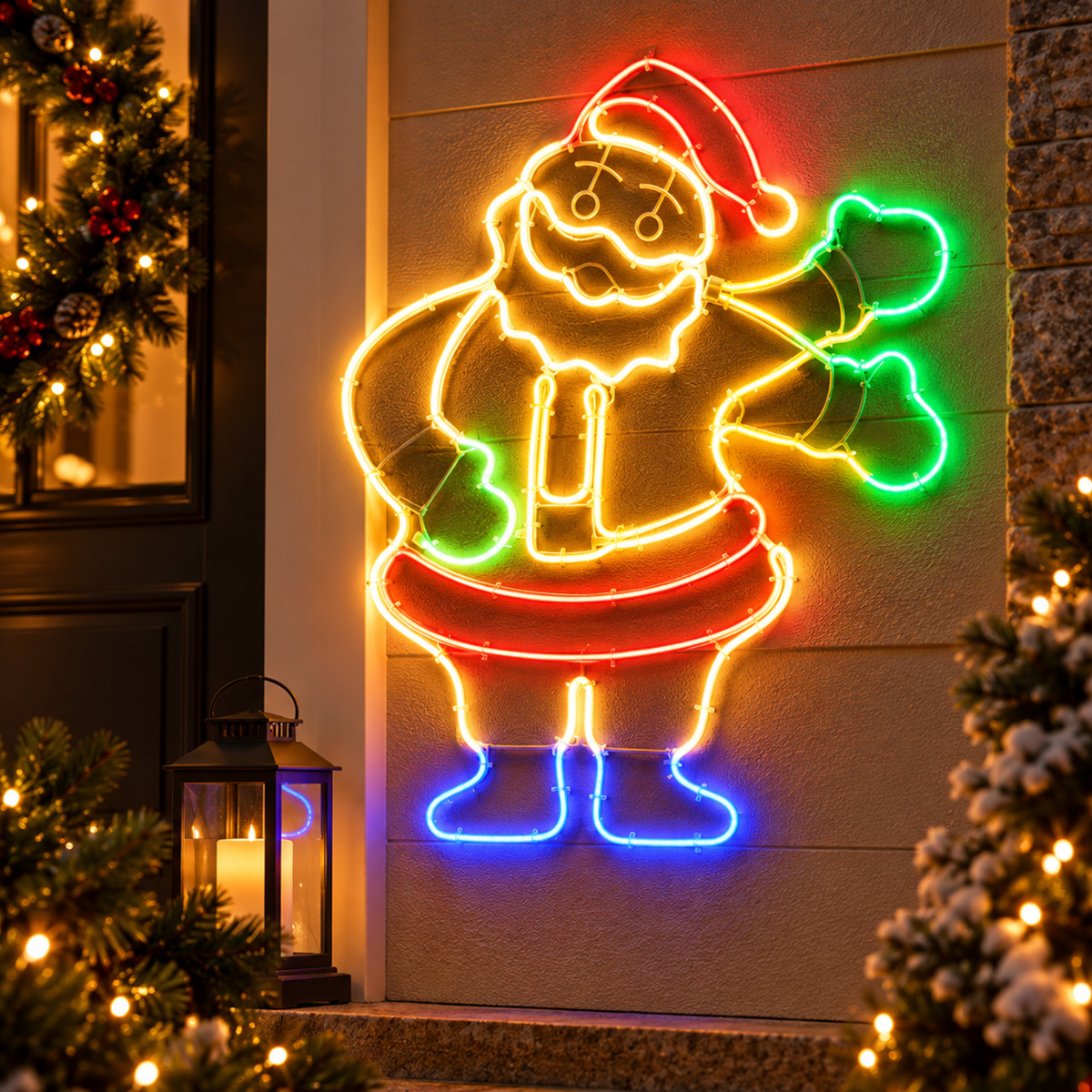 LED NEON ROPE LIGHT SANTA WITH MOTION EFFECT MULTICOLOUR 56 X 69 CM IP44 - Image 2