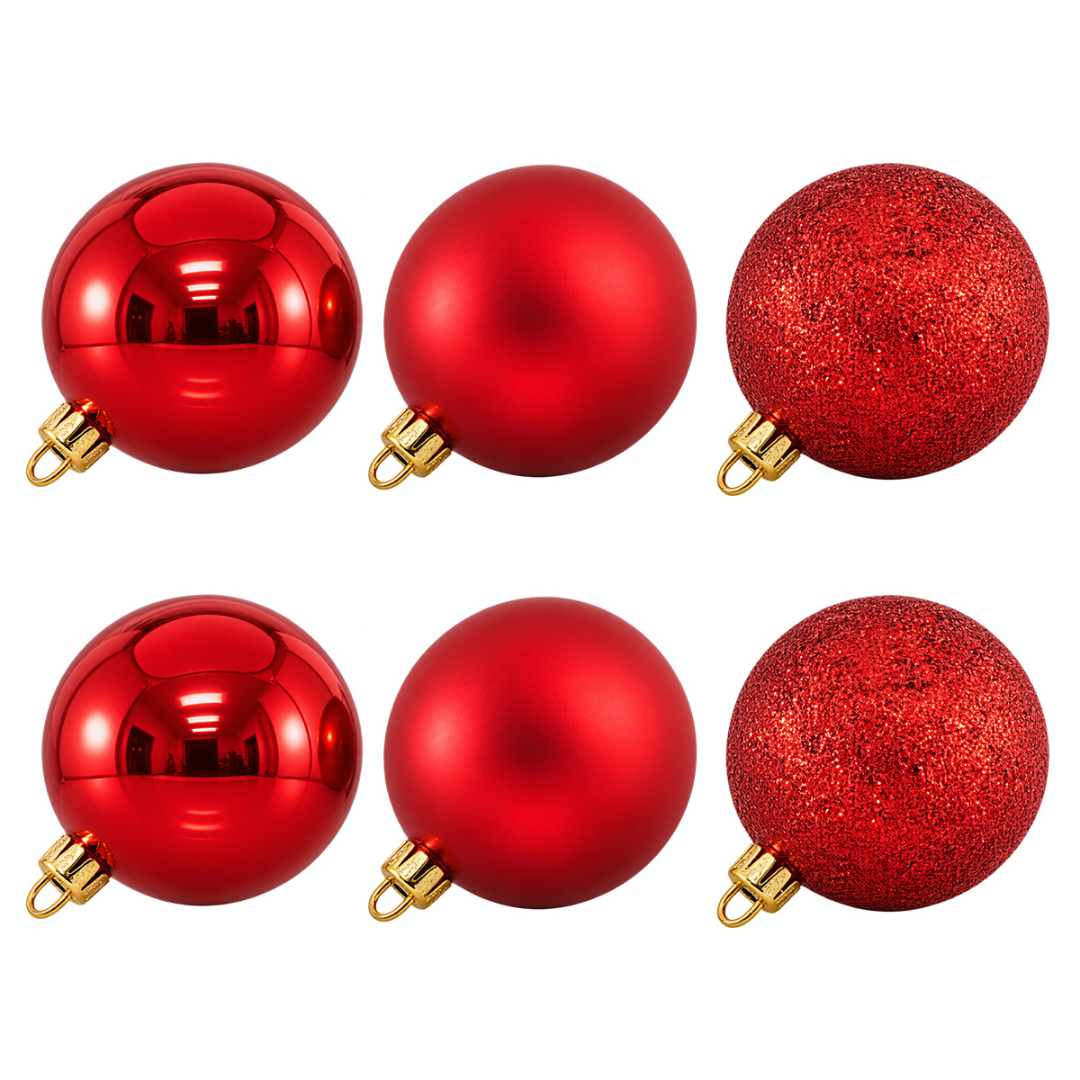 CHRISTMAS PLASTIC BALLS 6PCS