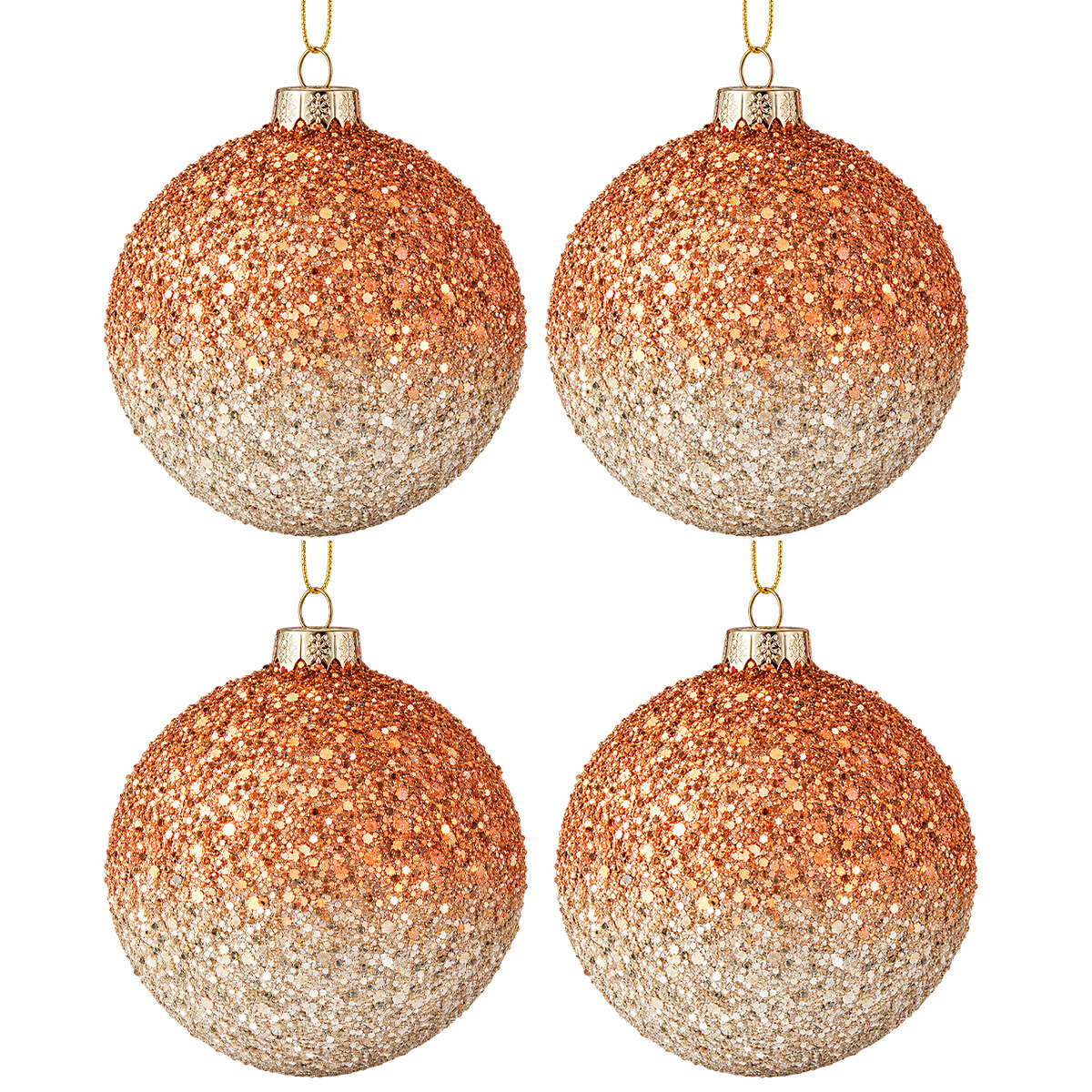 CHRISTMAS GLASS BALLS TWO COLORS 4PCS