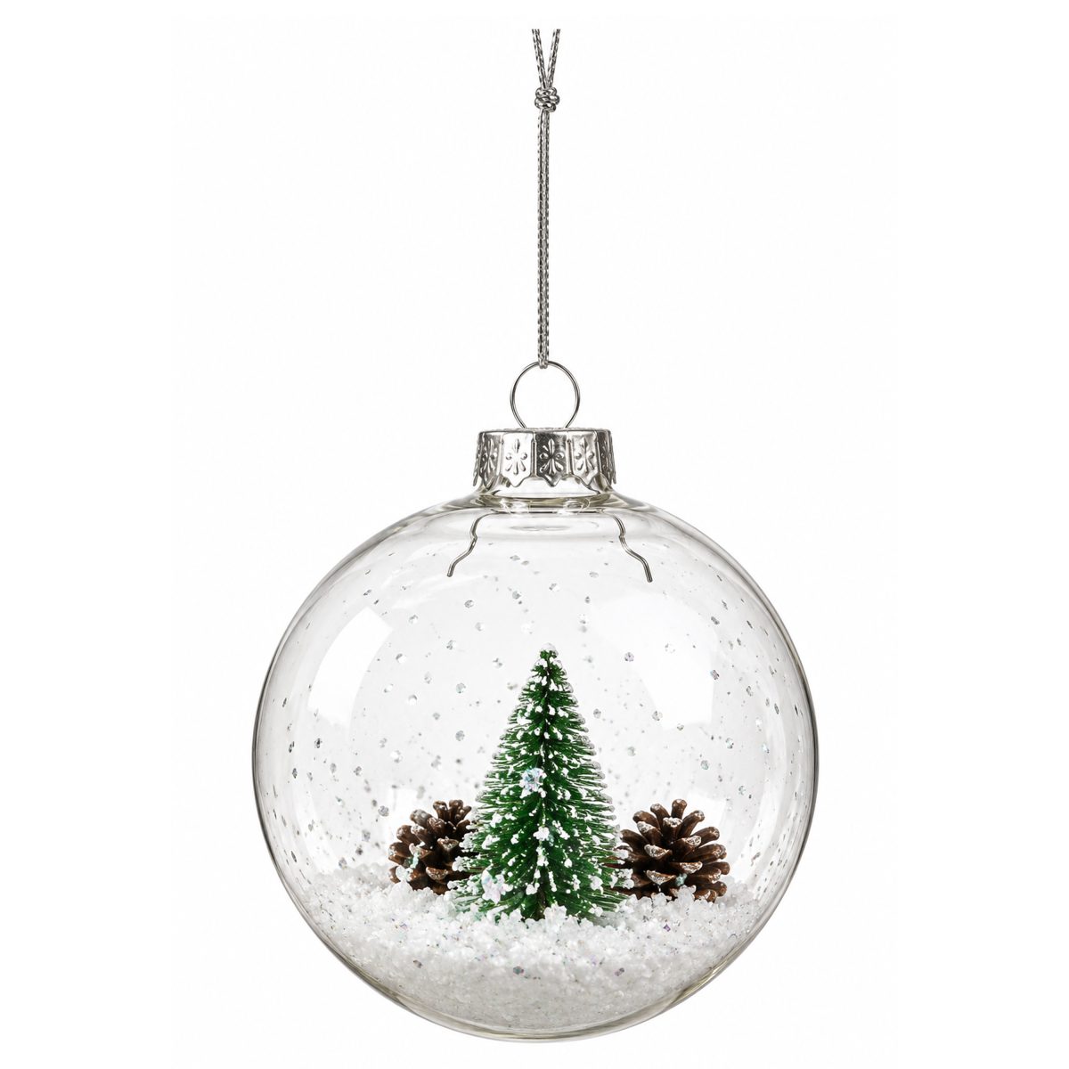 CHRISTMAS BALL TRANSPARENT WITH INSIDE DECOR 9CM