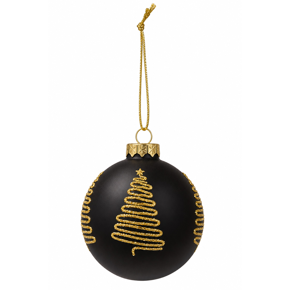 CHRISTMAS BALL WITH GOLDEN TREE 7CM