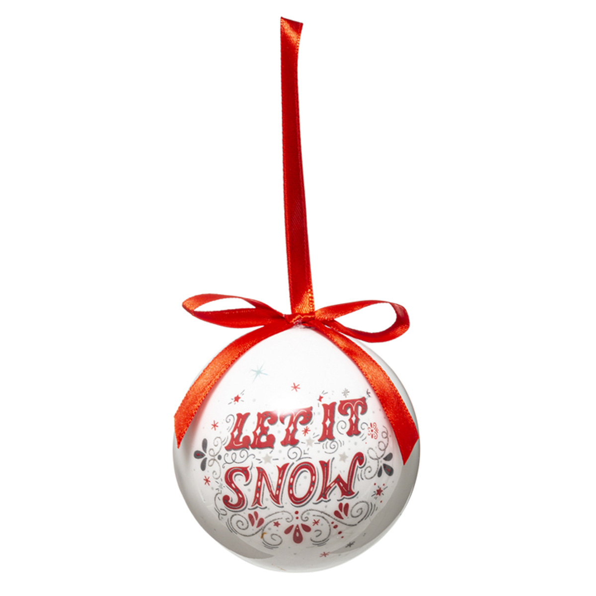 CHRISTMAS BALL '' LET IT SNOW '' 7,5CM