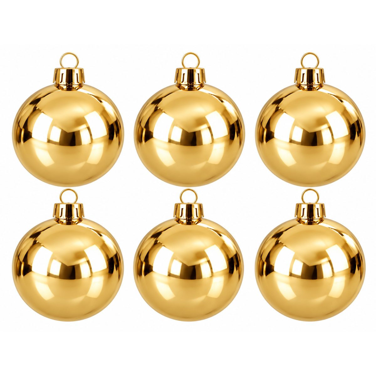CHRISTMAS GOLD BALLS 8CM 6PCS