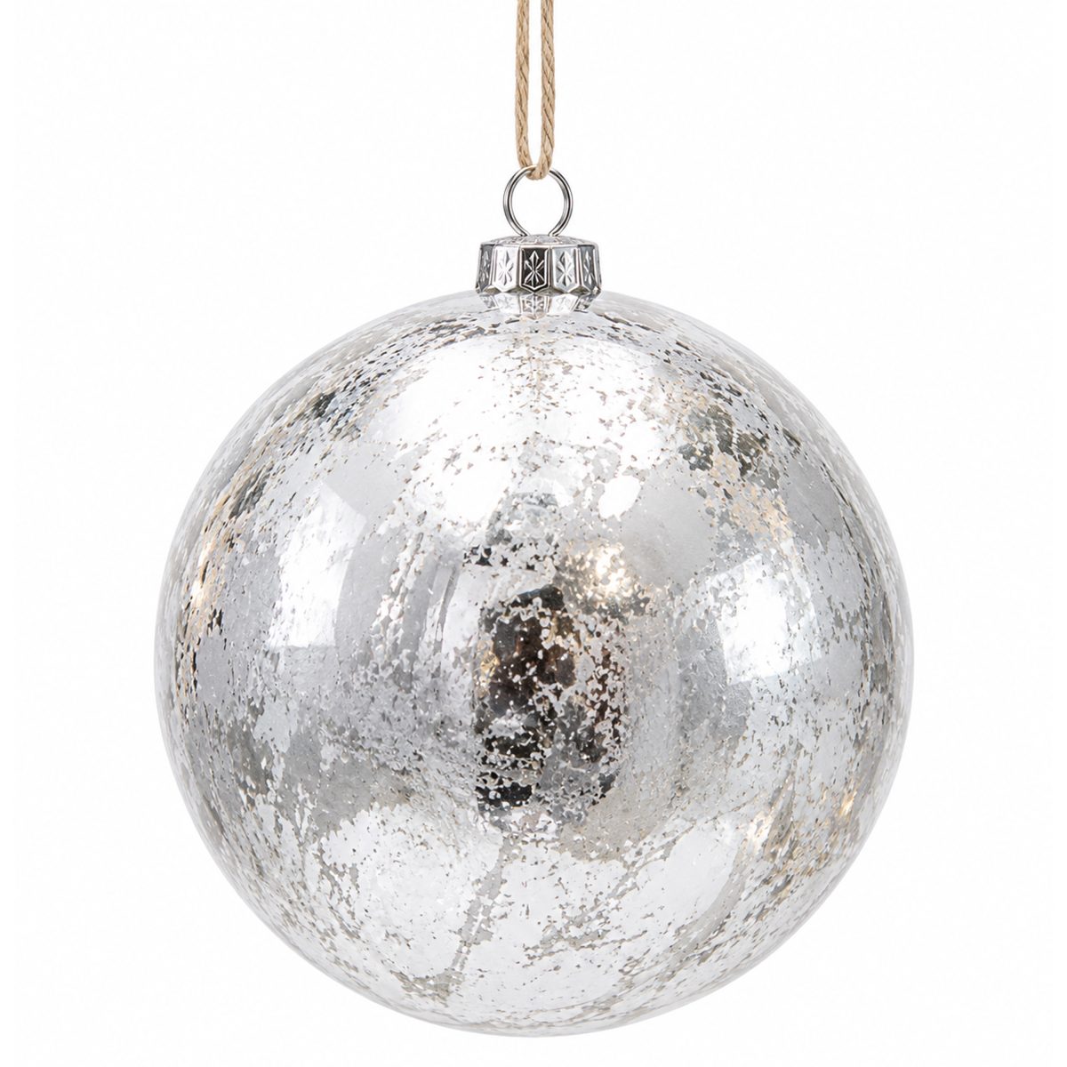 CHRISTMAS STYROFOAM BALL IN METALLIC SILVER COLOUR 15CM
