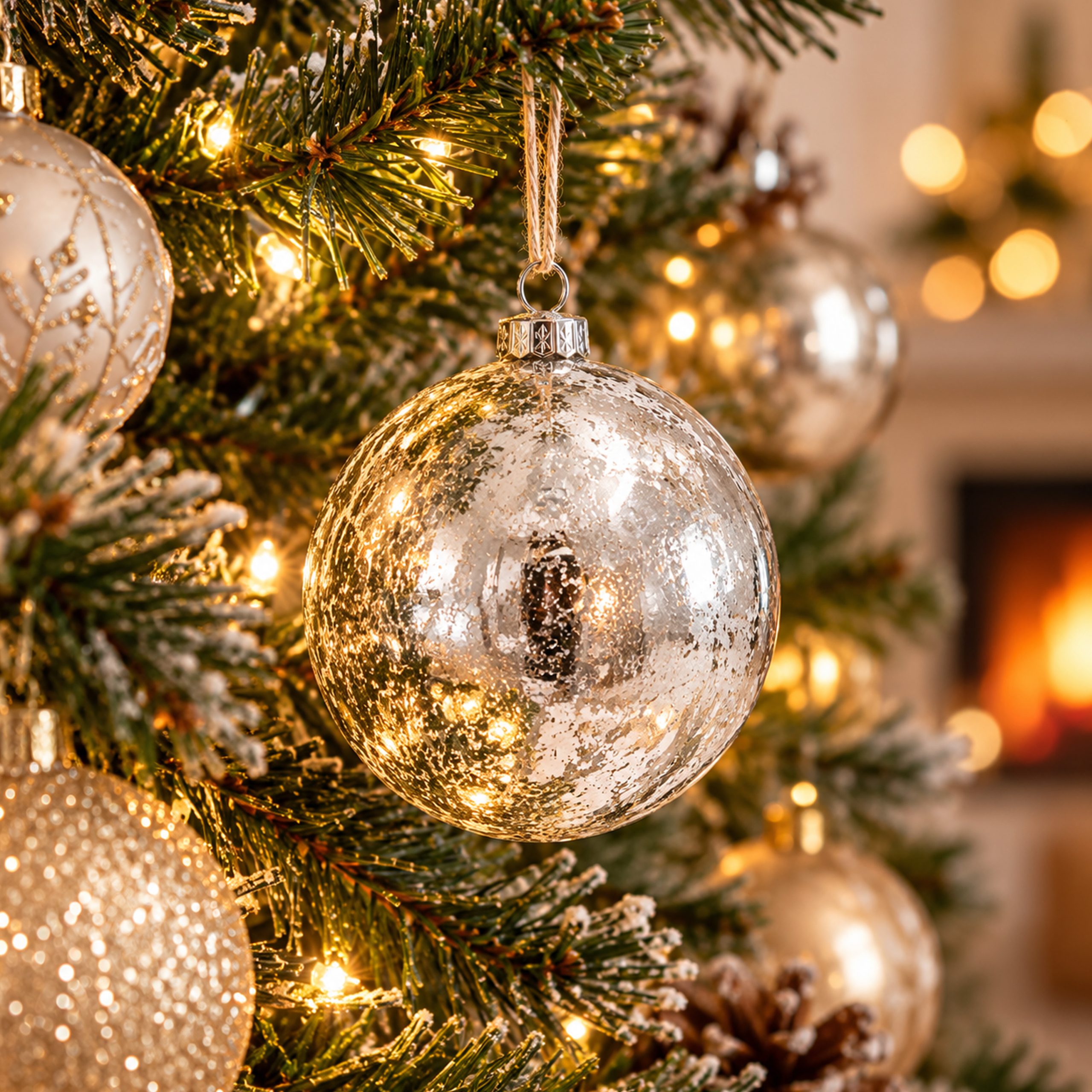 CHRISTMAS STYROFOAM BALL IN METALLIC SILVER COLOUR 15CM - Image 2