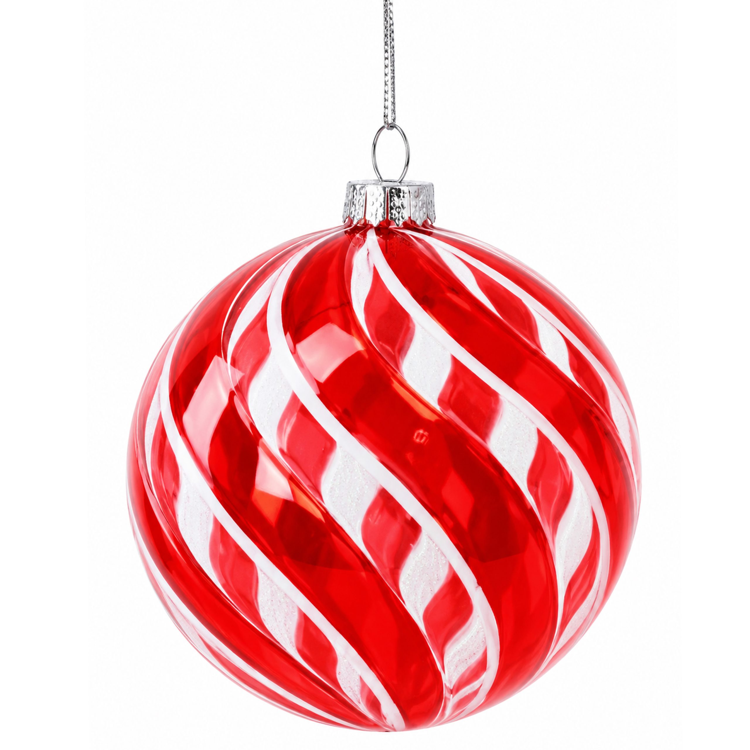 CHRISTMAS GLASS CANDY BALLS TRANSPARENT 10CM 4PCS - Image 2
