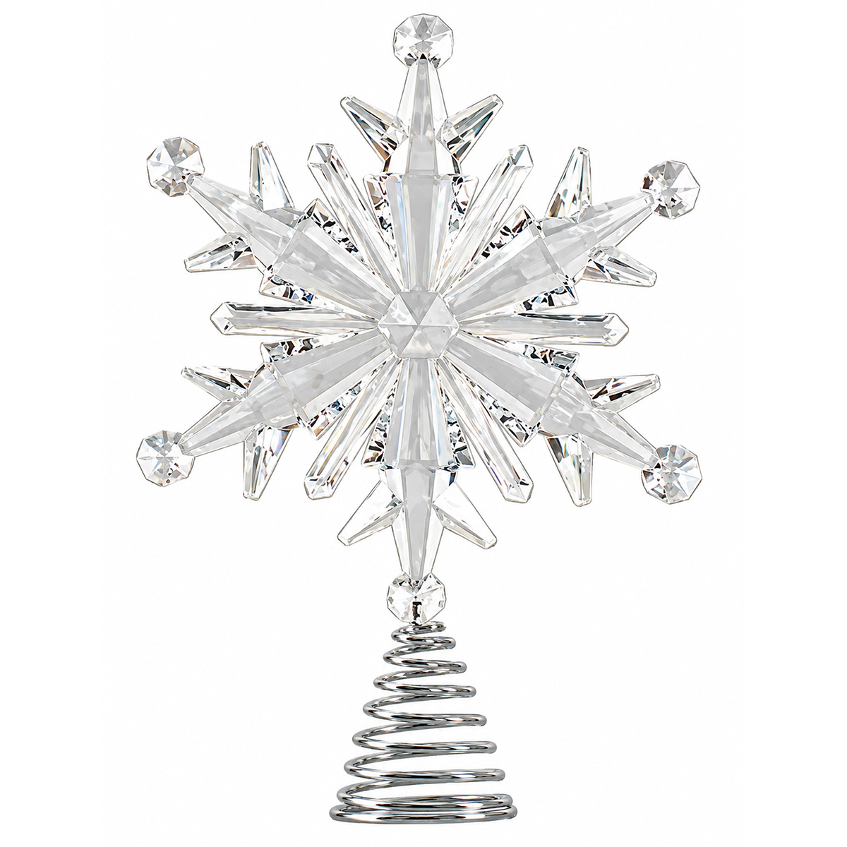 CLEAR ACRYLIC TREE TOP CHRISTMAS FLAKE