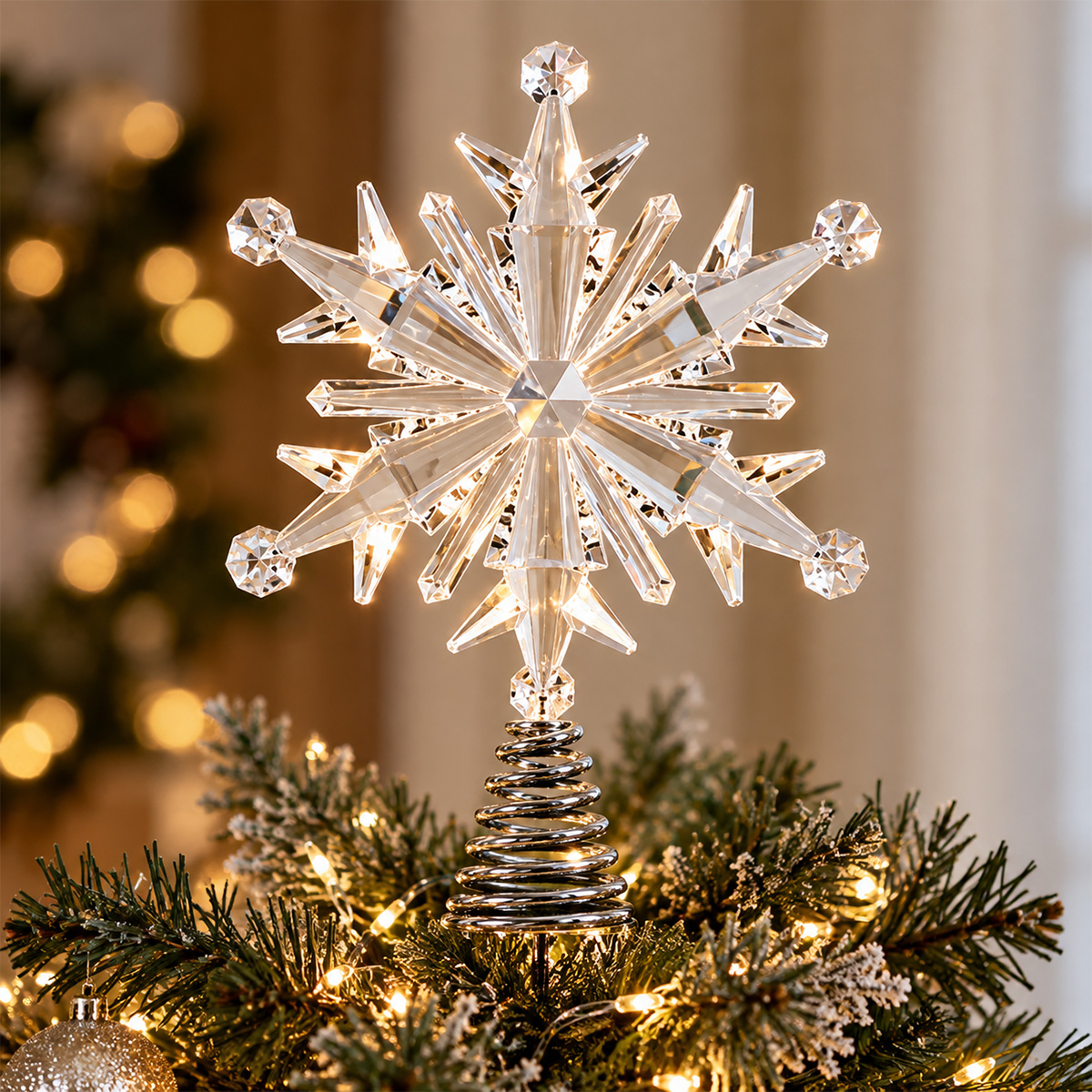 CLEAR ACRYLIC TREE TOP CHRISTMAS FLAKE - Image 2