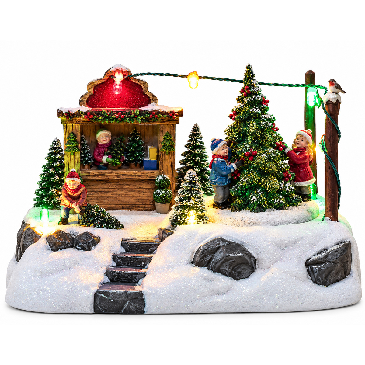 CHRISTMAS TREE SHOP WITH LED WITH MUSIC AND MOVEMENT