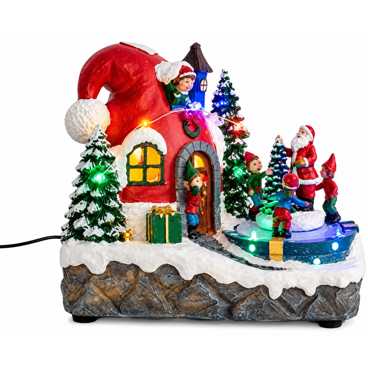 CHRISTMAS ELF HOUSE 7 LED WITH MOTION 21X14X19CM