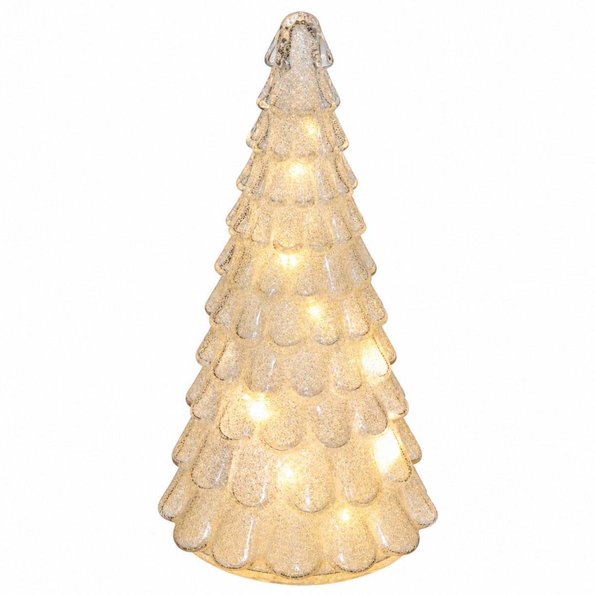 CHRISTMAS LED GLASS TREE GOLD 31CM