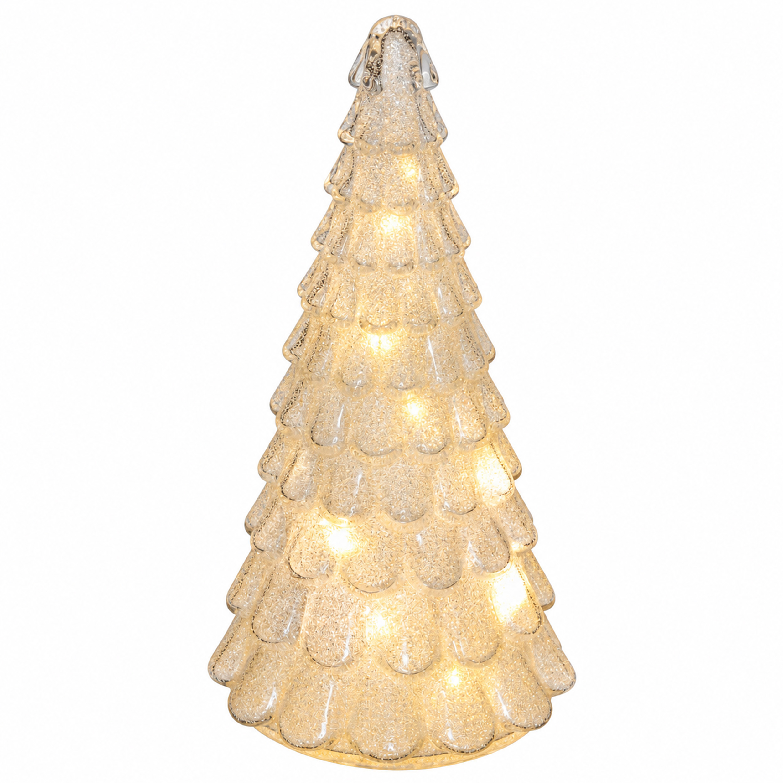 CHRISTMAS LED GLASS TREE GOLD 31CM