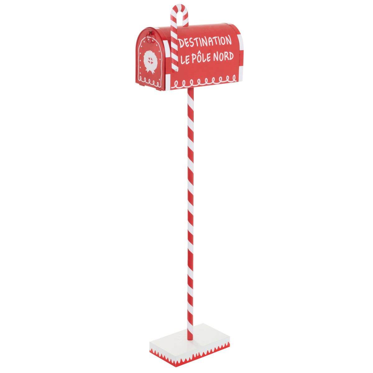 DECORATIVE METAL CHRISTMAS MAILBOX RED 100CM