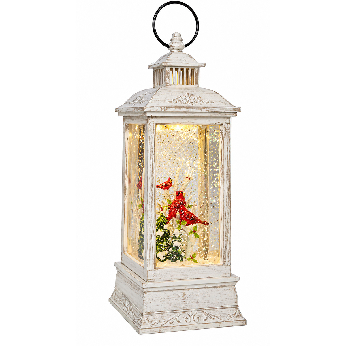 CHRISTMAS PLASTIC LANTERN WITH BATTERY AND TIMER