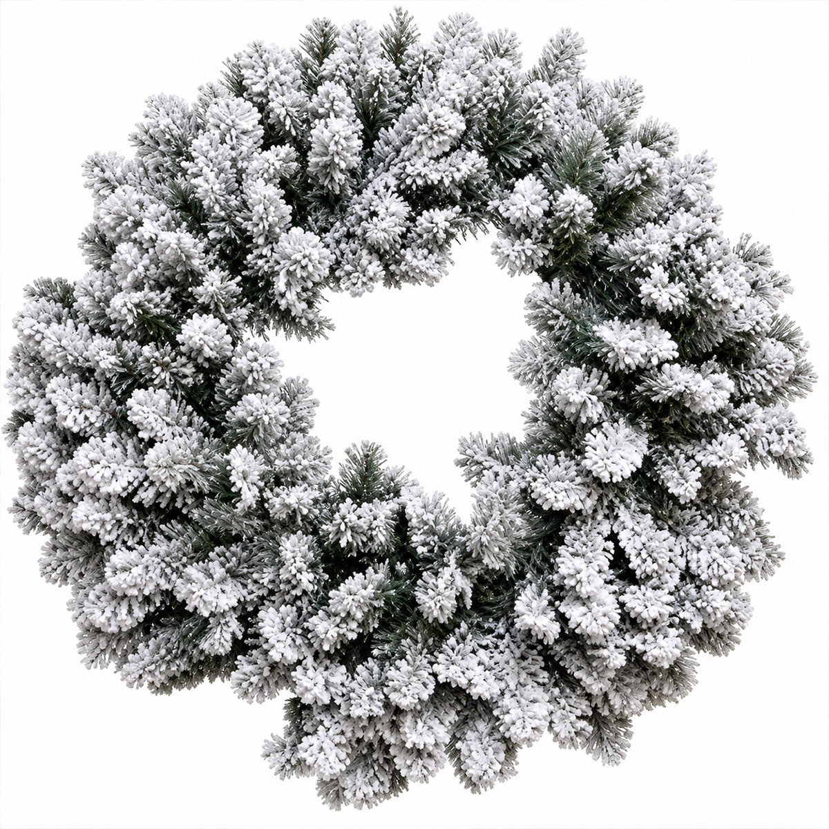 SNOW FLOCKED CHRISTMAS WREATH FROST SPARK PVC 75CM